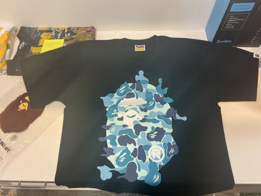 Bape Abc Camo Rebuild Big Ape Head Tee ‘Black/Blue’