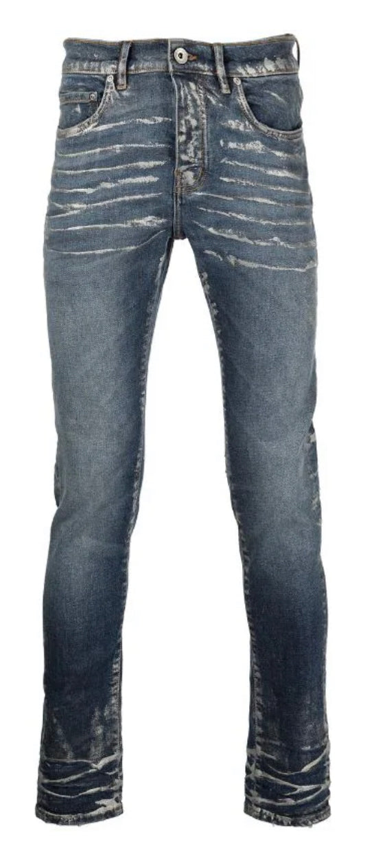 Purple Denim P001 Made in Italy Waxed Blue