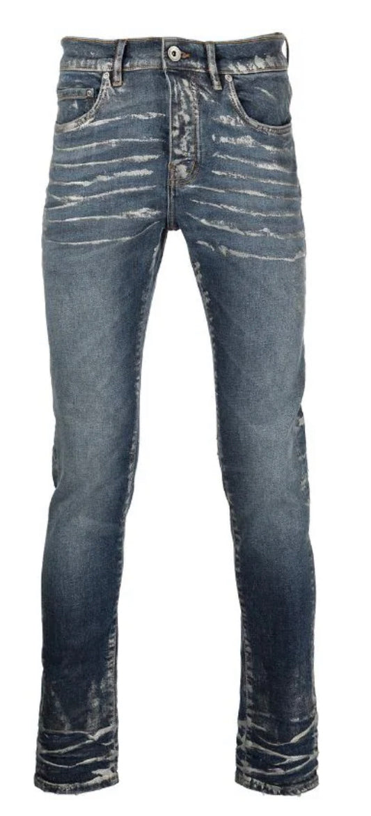 Purple Denim P001 Made in Italy Waxed Blue