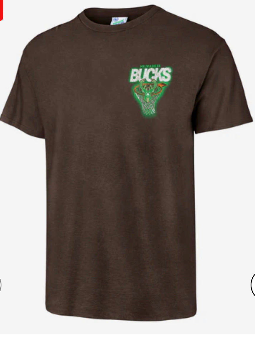 Milwaukee Bucks Brown Heat Check ‘47 Vintage Tubular Tee