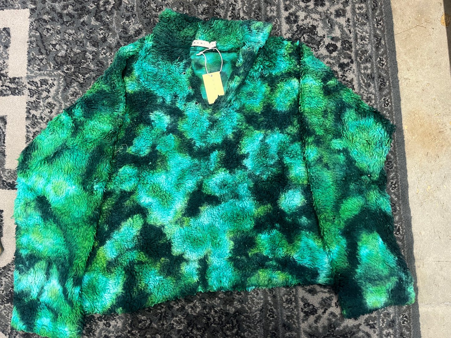 Tie Dye Sherpa Pullover Sweater