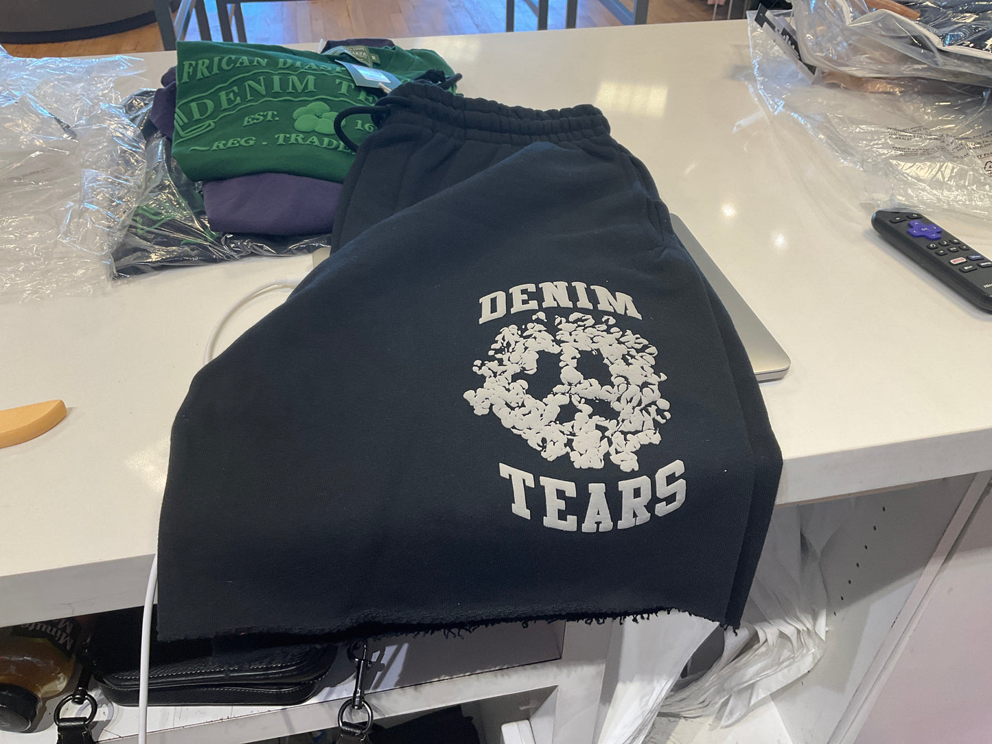 Denim Tears University Sweat Short Black