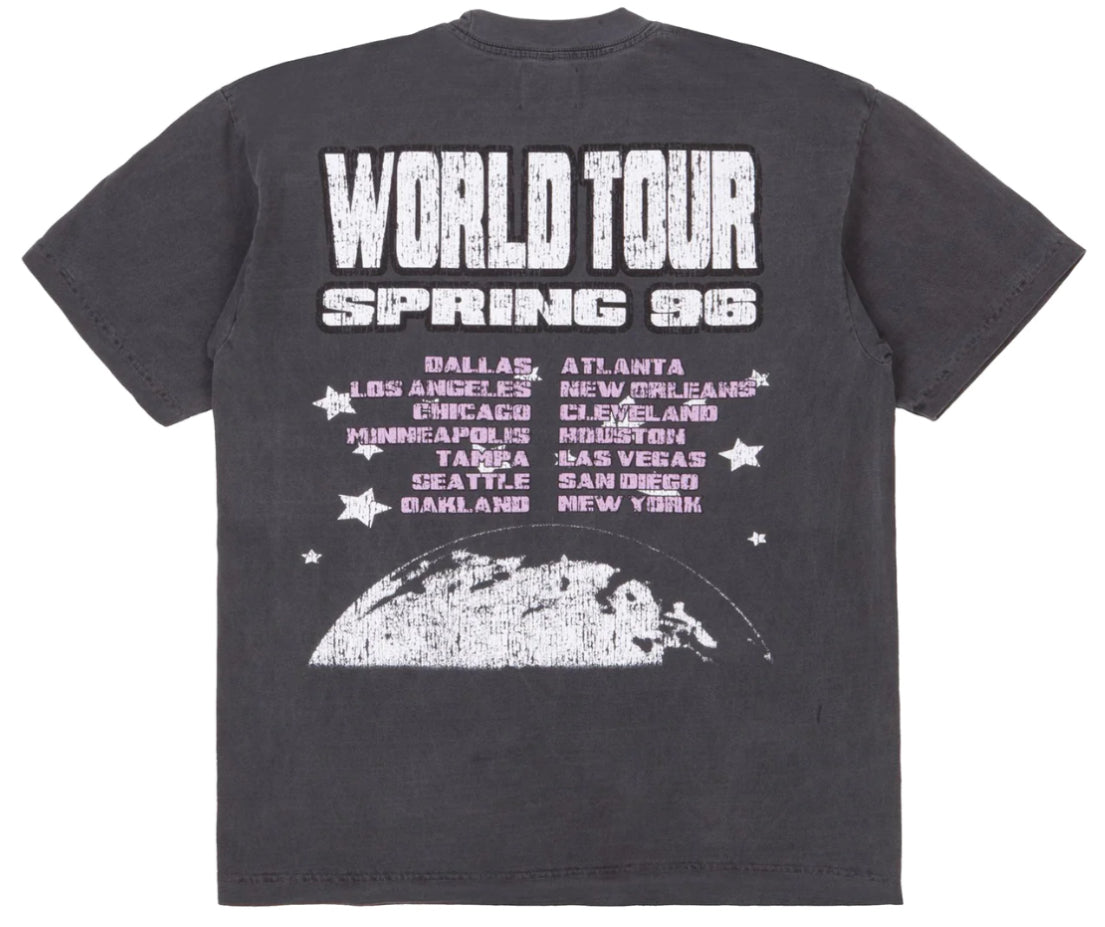 Pieces Kiss Tee Shirt Gray/Purple