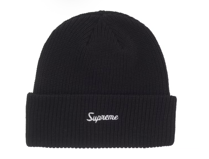 Supreme Black Loose Gauge Beanie