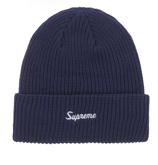 Supreme Navy Loose Gauge Beanie