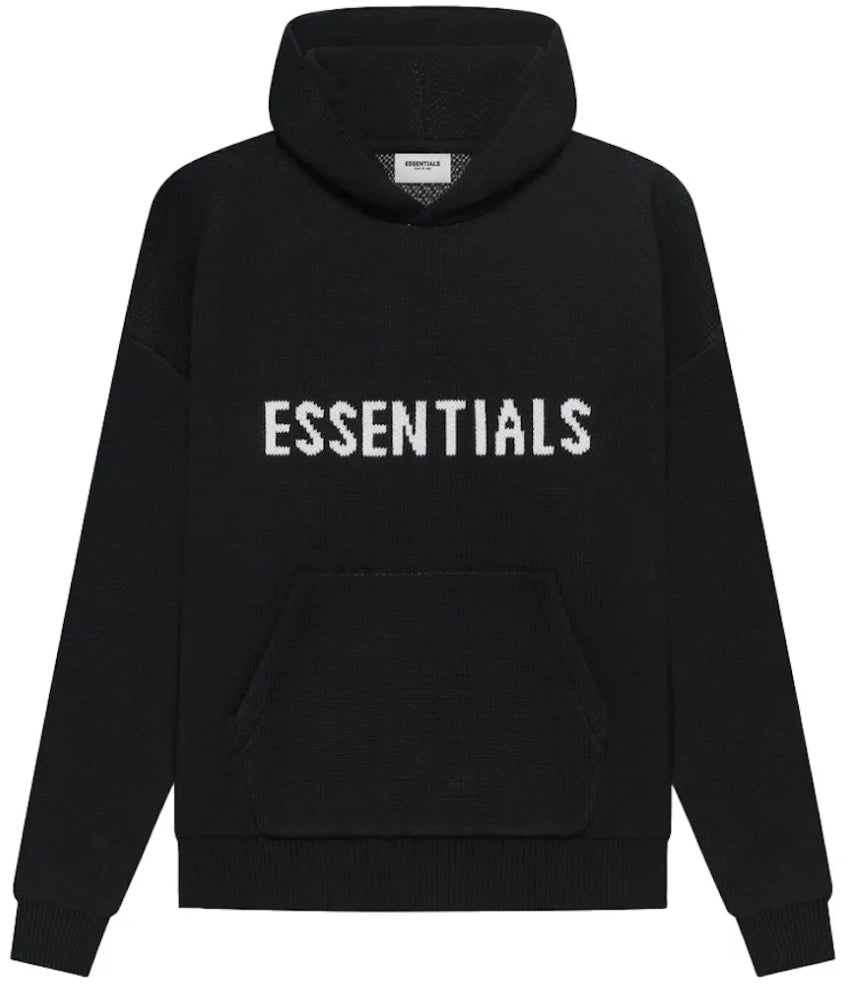 Fear of God Essentials Knit Pullover Hoodie ‘Black’