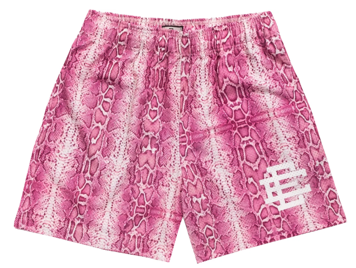 Eric Emanuel Pink Snakeskin Mesh Shorts