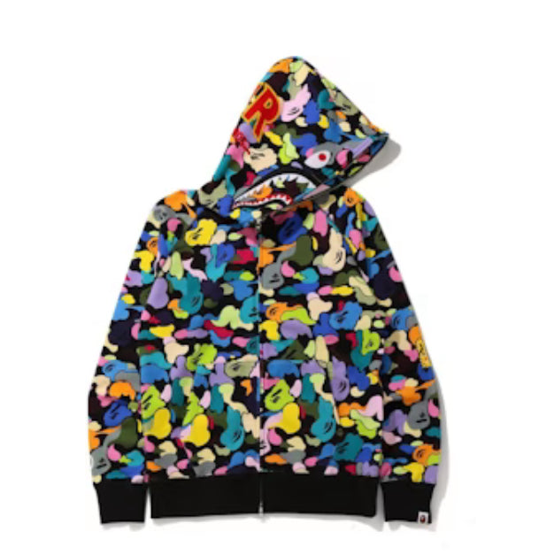 Bape Multi Color Camo Shark Zip-Up