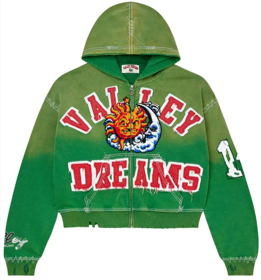 Vale Valley Forever Sunny Zip Up Green