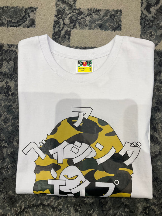 Bape Japan Lettering Big Ape Tee White