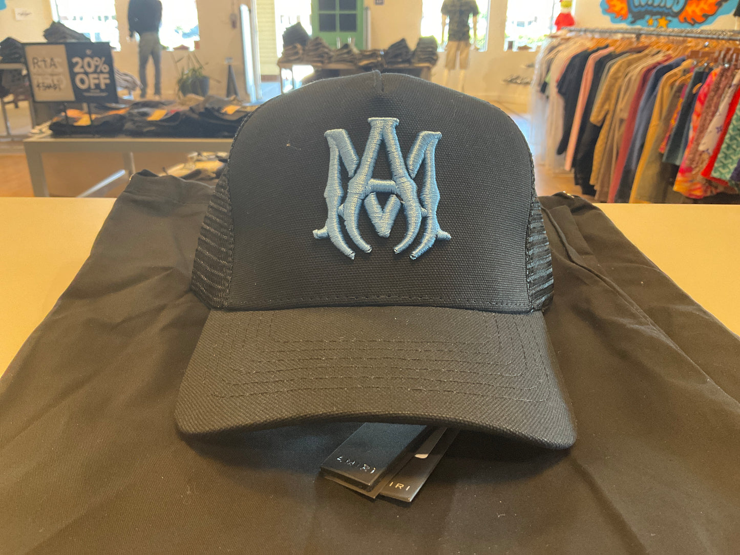 Amiri MA Trucker Hat Black/Blue