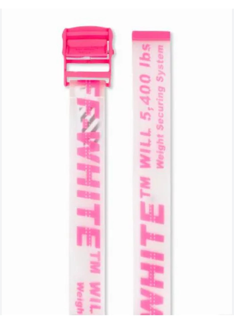 Off White Rubber Industrial Belt Pink