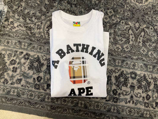 Bape Plaid ABC White Tee