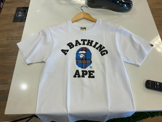 Bape ABC Plaid Blue/Pink Tee