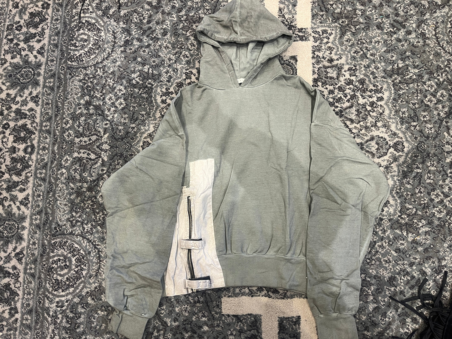 Single Zip Patched Hoodie