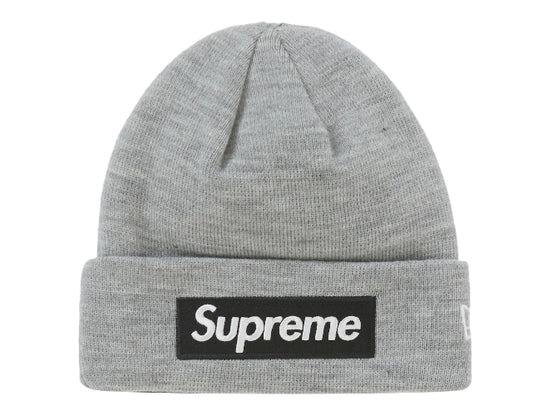 Supreme New Era Box Logo Beanie Heather Grey
