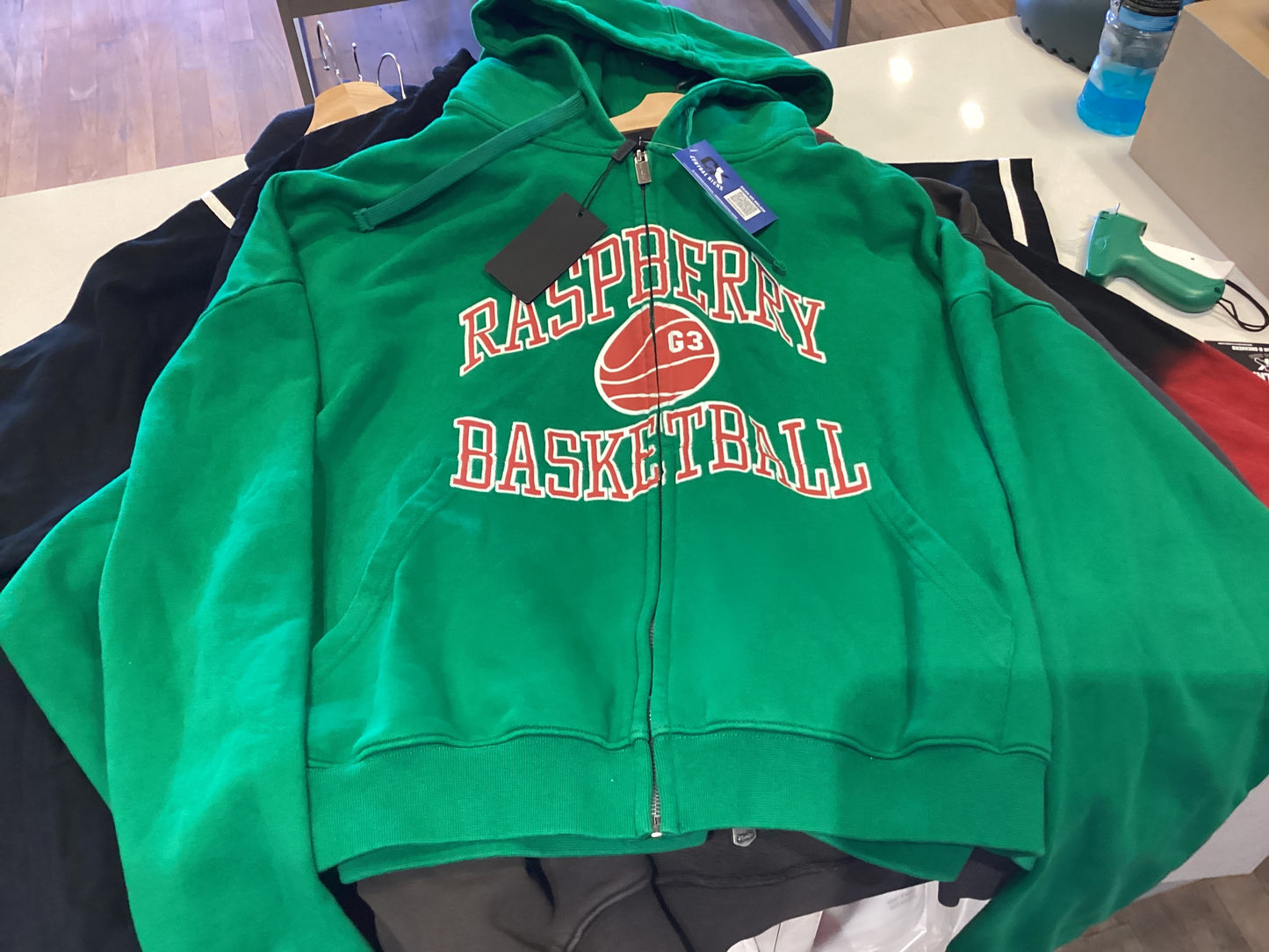 Raspberry basketball zip up