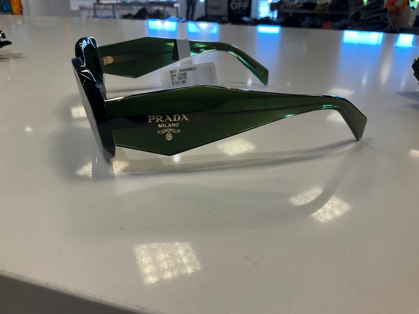 Prada Milano Green Rectangle Glasses