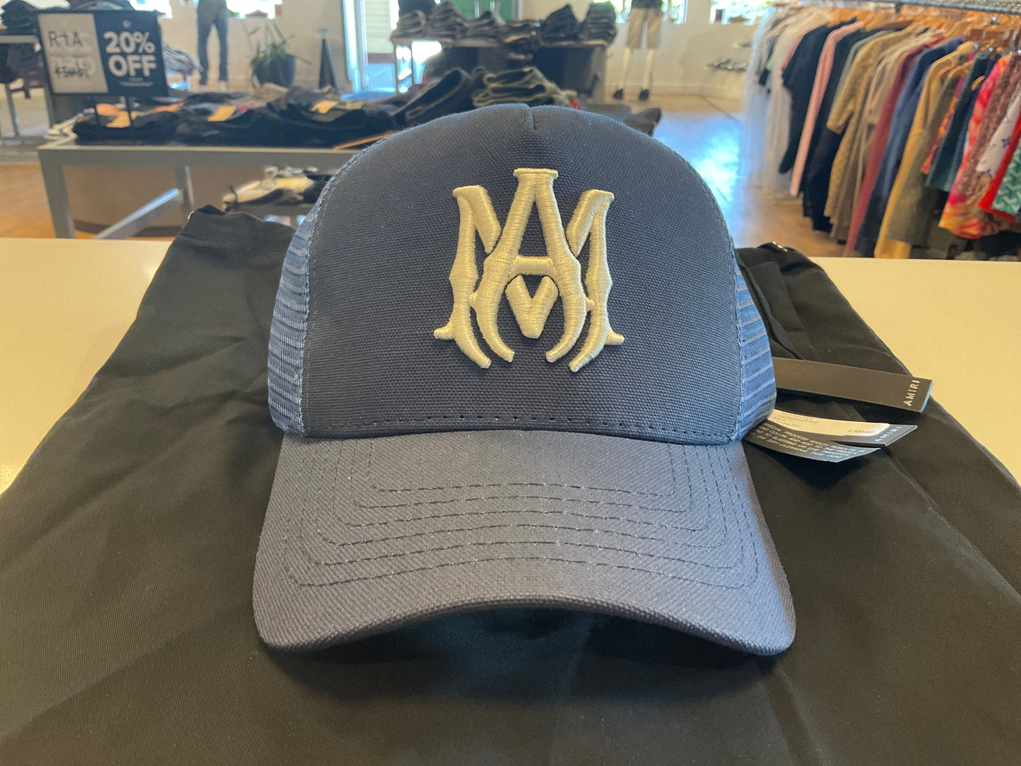 Amiri MA Trucker Hat Blue/White
