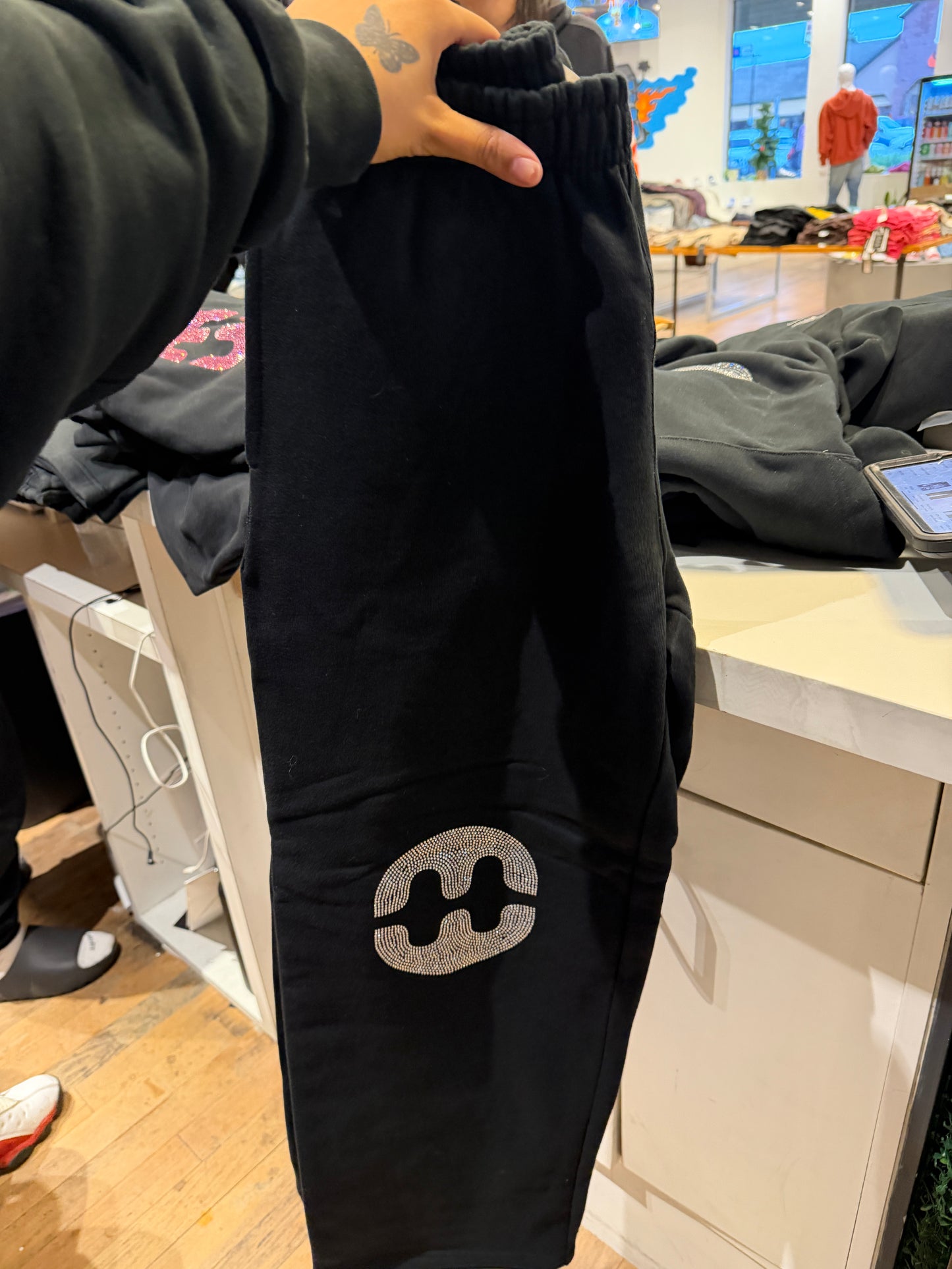 Halfway Home Silver Rhinestone Sweatpants