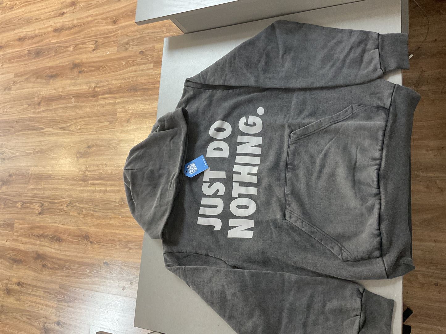 ‘Just Do Nothing’ Market Hoodie- Faded Black