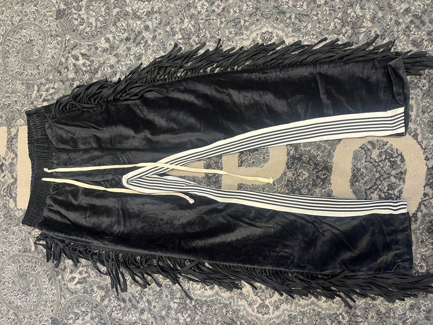 Fringe Sweatpant Black