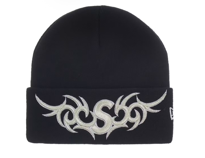 Supreme Black New Era Tribal S Logo Beanie