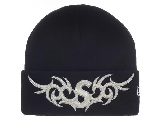 Supreme Black New Era Tribal S Logo Beanie
