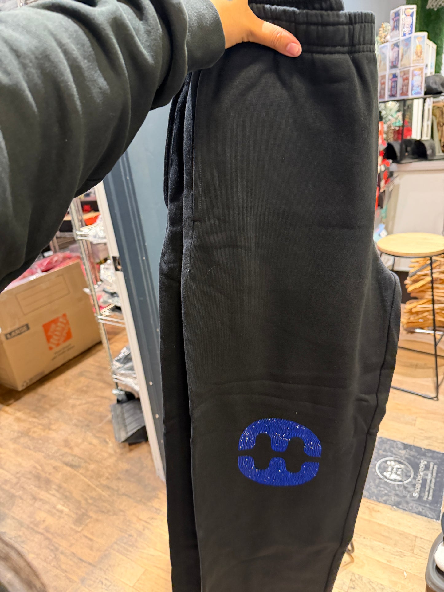 Halfway Home Blue Rhinestone Sweatpants