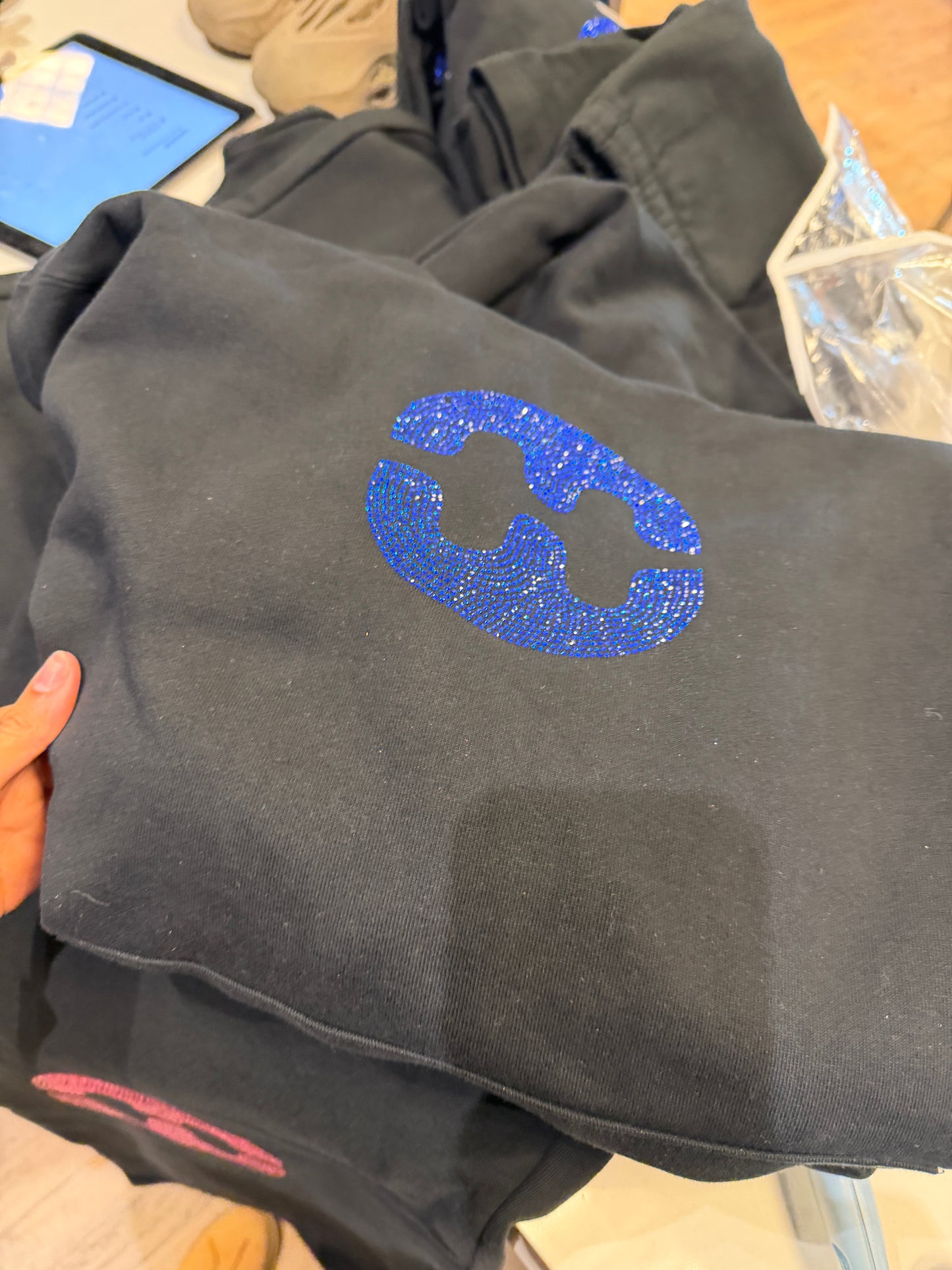Halfway Home Blue Rhinestone Hoodie