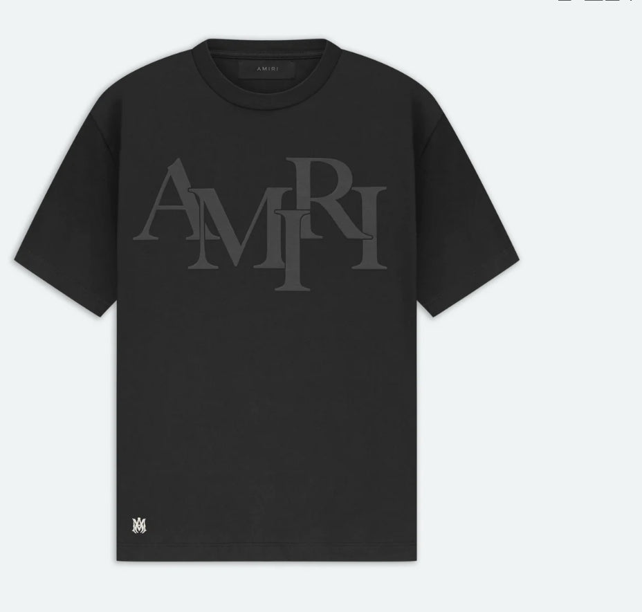 Amiri Staggered Logo Tee Black