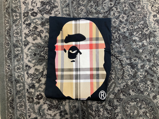 Bape Big Ape Plaid Black Tee