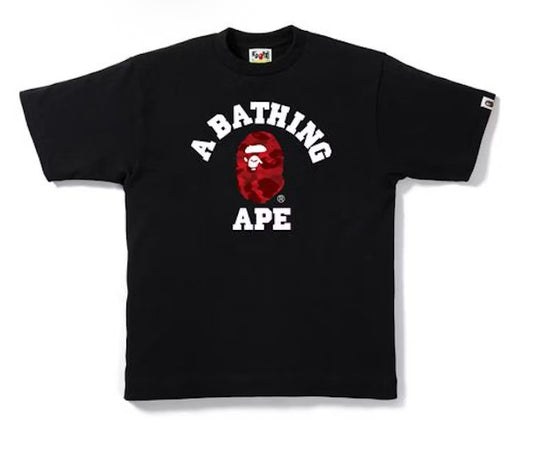 BAPE Color Camo College Tee (Black/Red)