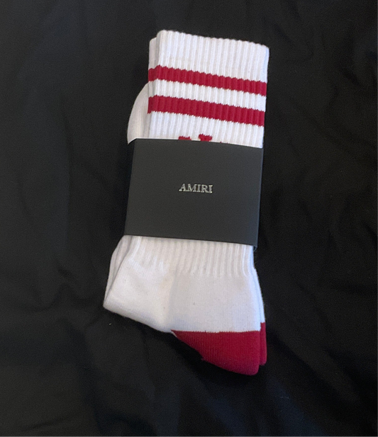 Amiri Socks White/Red