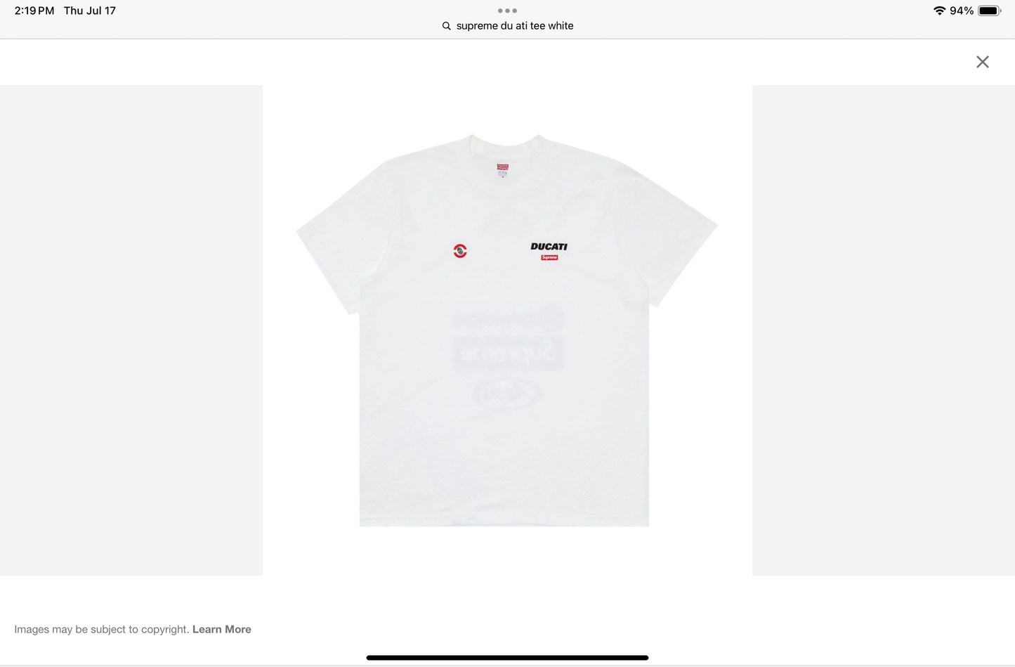 Superme Ducati Tee White