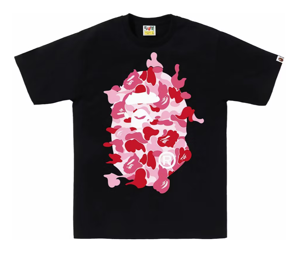 Bape Abc Camo Rebuild Big Ape Head Tee ‘Black/Pink’