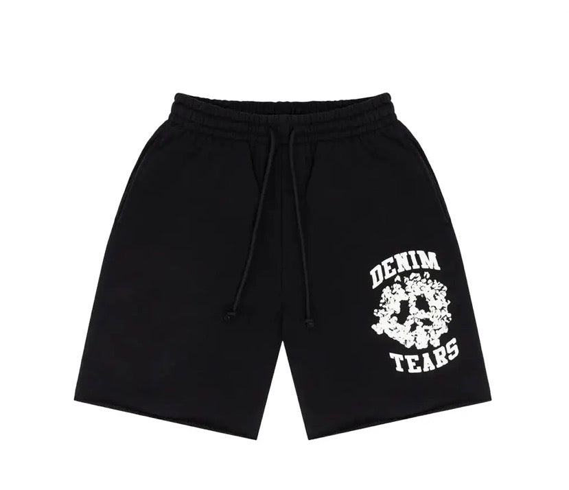 Denim Tears U Black/White Print Sweatshorts