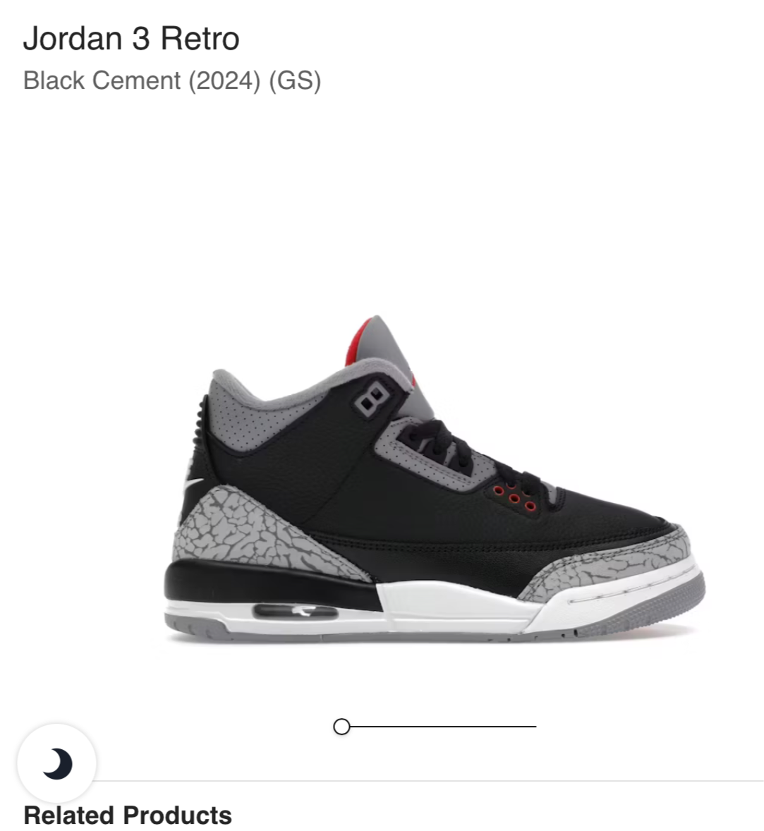 Jordan 3 black cement 2024
