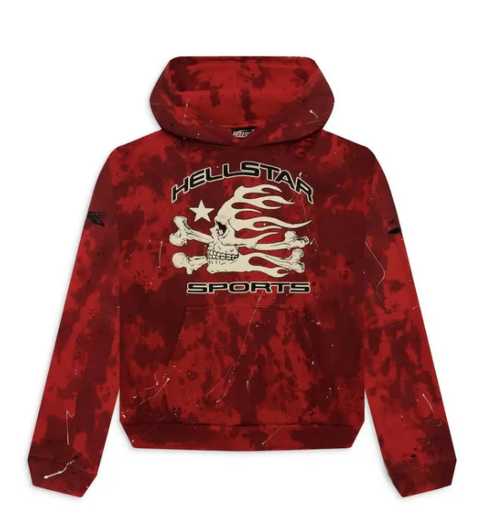 Hellstar Capsule 10 Sports Red Tye-Dye Skull hoodie