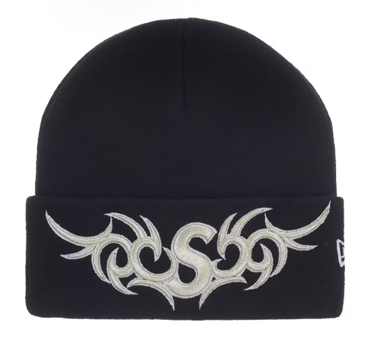 Supreme New Era Tribal S Logo Beanie Black