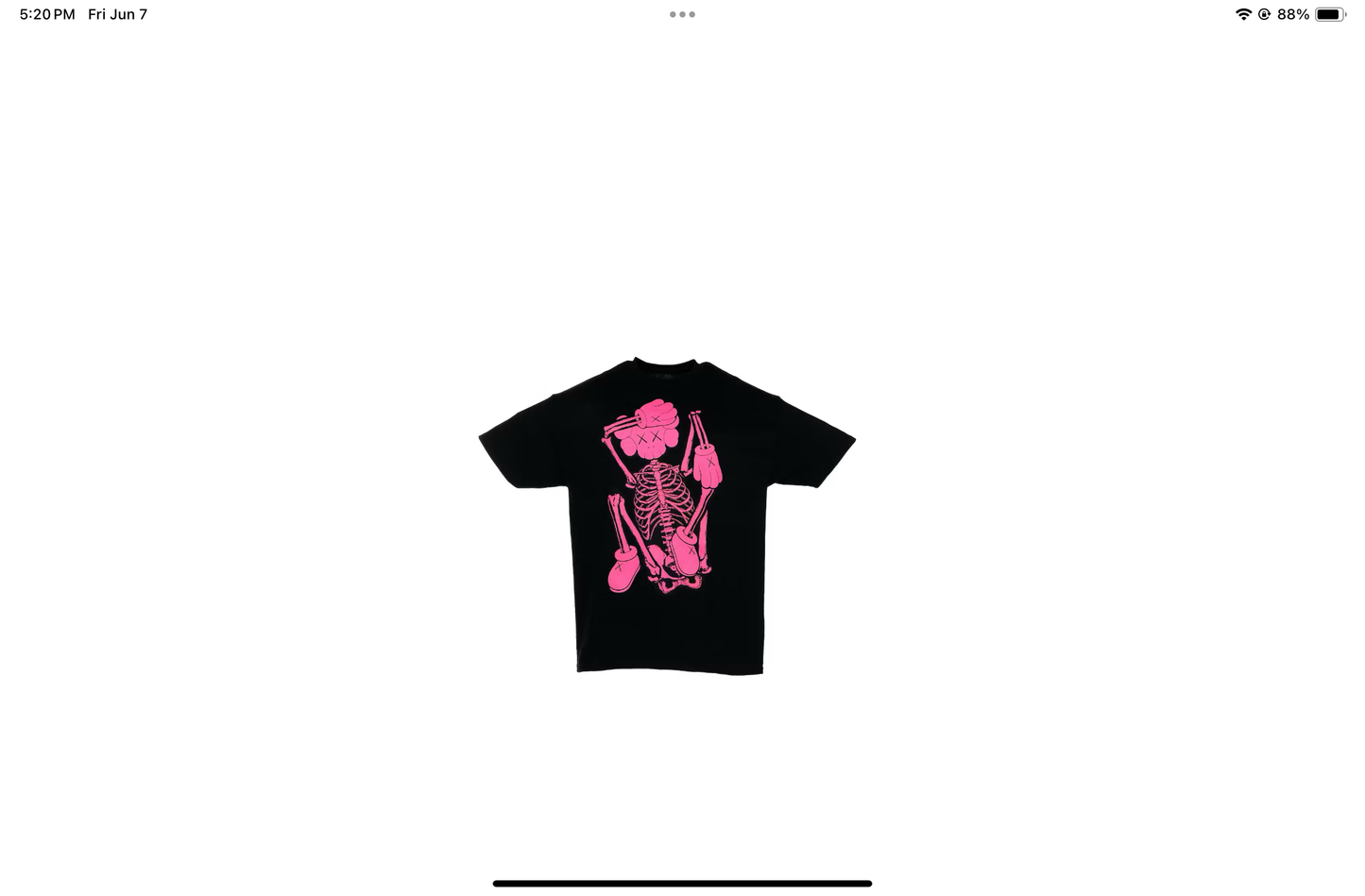 Kaws Skeleton New Fiction T-Shirt
