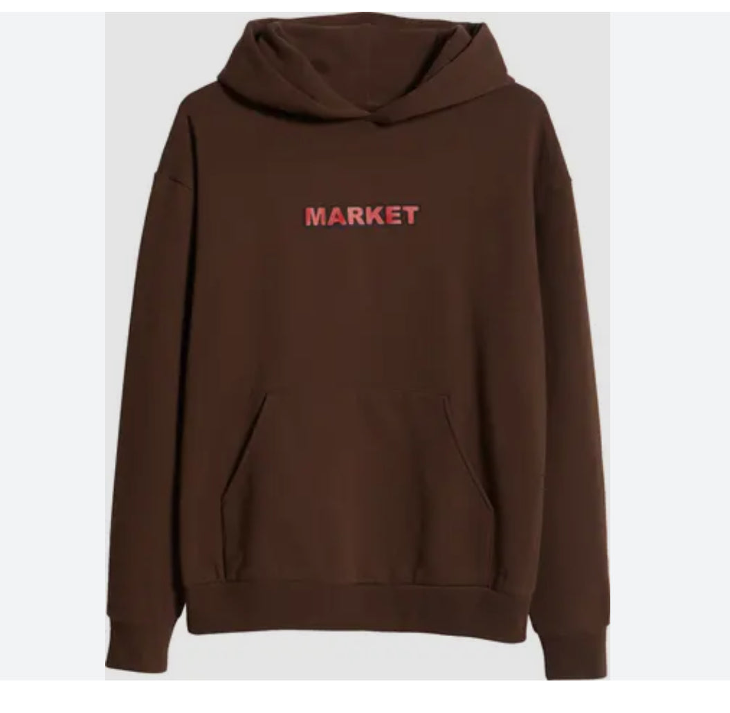 Market Smiley Good Neighboor Hoodie Ground-Coffee