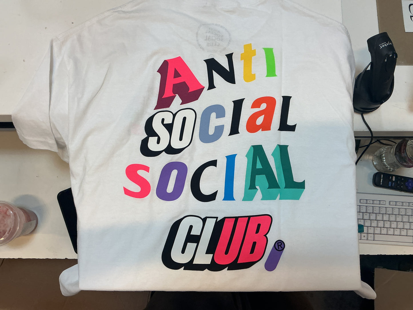Anti social club multi color tee