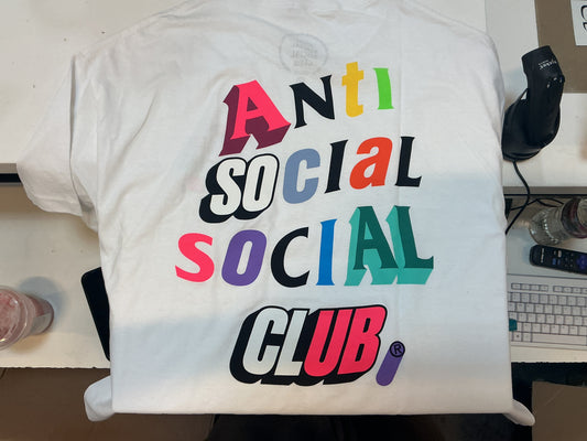 Anti social club multi color tee