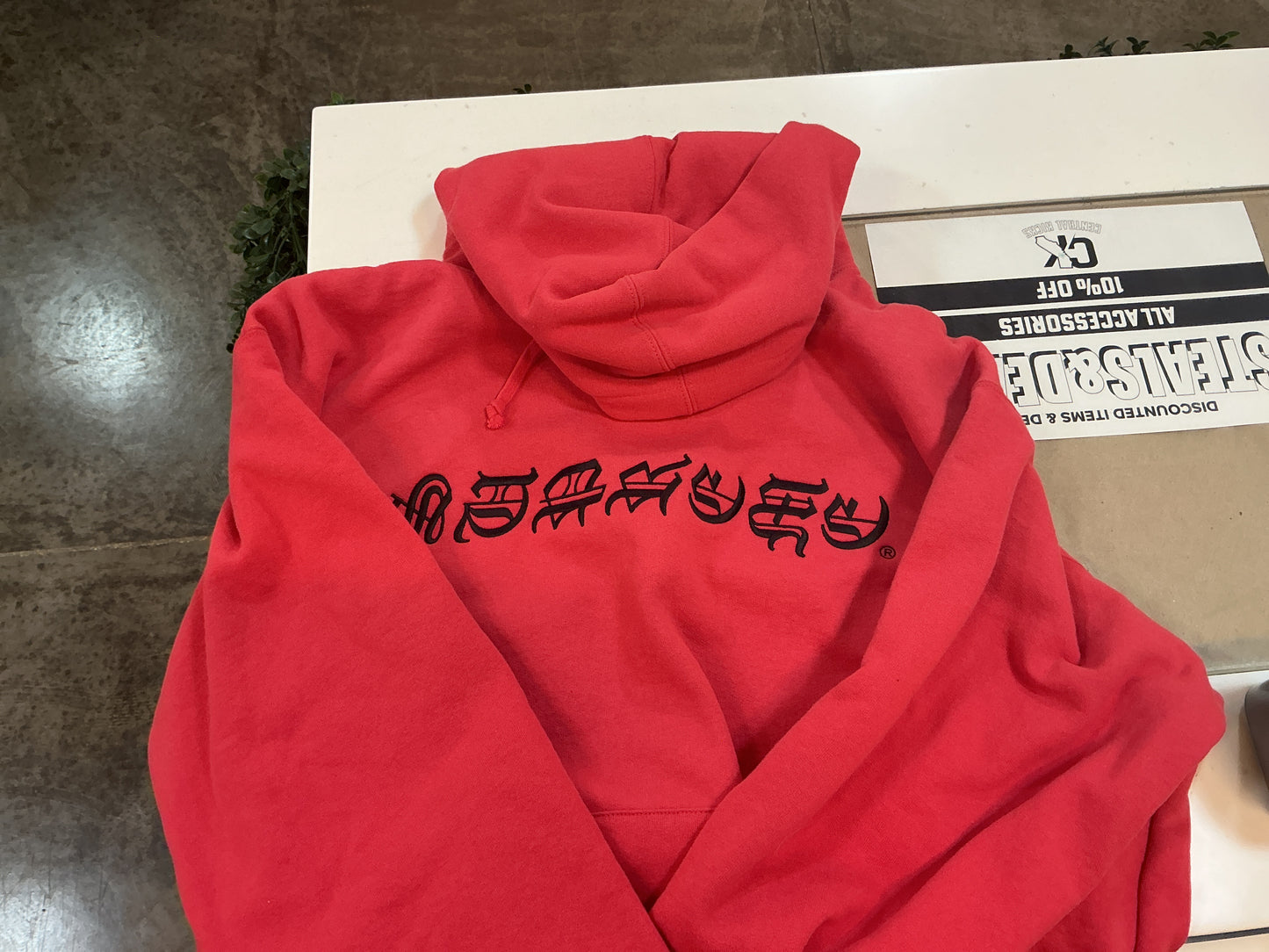 Supreme BlackLettered Hoodie Red