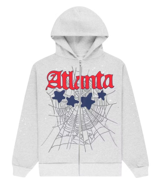 Sp5der Atlanta Full Zip Hoodie Heather Grey