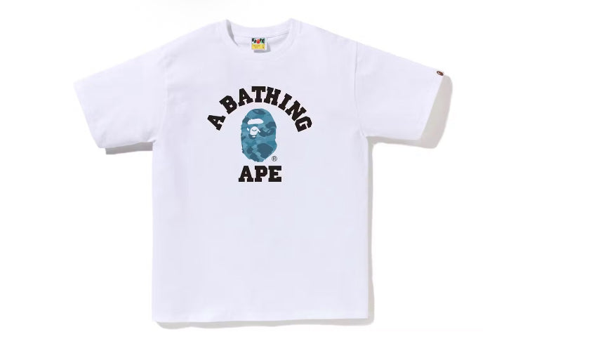 BAPE Honeycomb Camo White College Tee