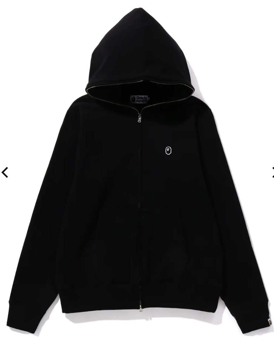 Bape Relaxed One Point Full Zip Hoodie - Black