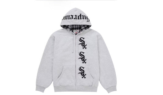 Supreme Chicago White Sox Zip Up Hooded Sweatshirt Gray