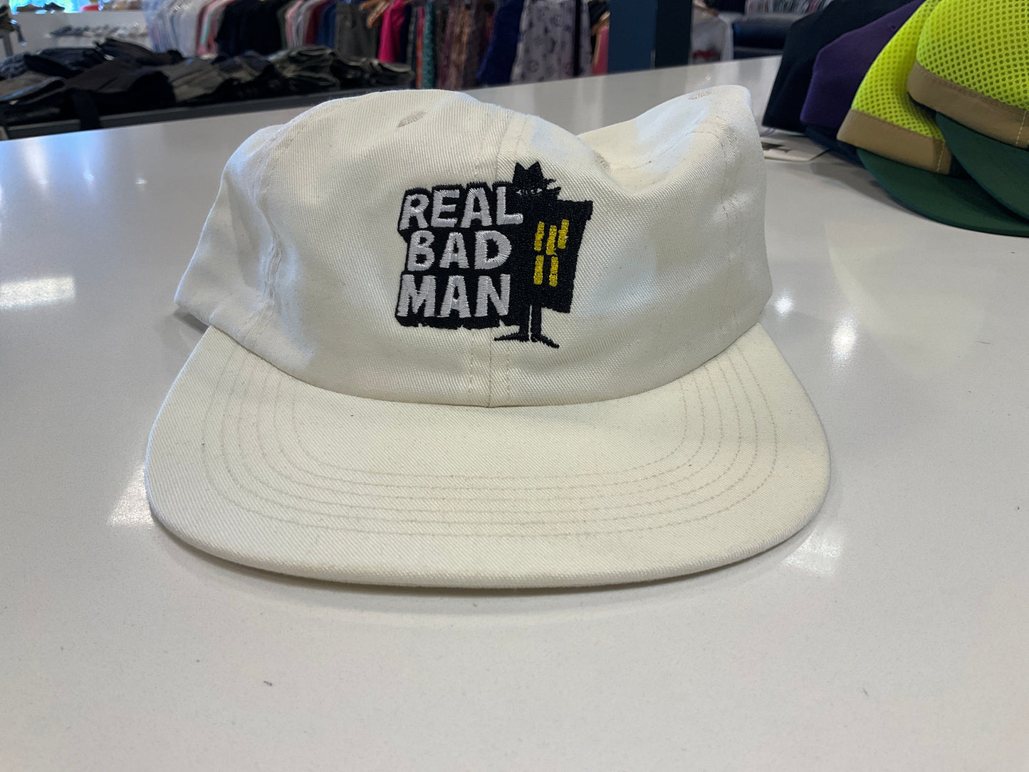 Real Bad Man Classic Logo SnapBack Hat Cream